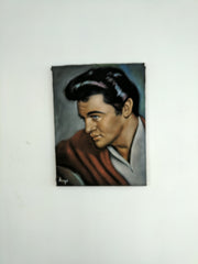 Elvis Presley Portrait ; Jail House Rock , Original Oil Painting on Black Velvet by Alfredo Rodriguez "ARGO" - #A317