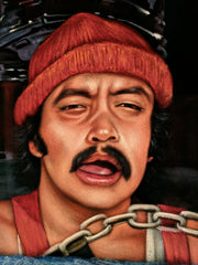 Cheech and Chong: Up in Smoke  ; Tommy Chong; Cheech Marin; Original Oil painting on Black Velvet by Jorge Terrones (24"x36")- #J444