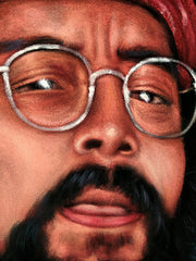 Cheech and Chong: Up in Smoke  ; Tommy Chong; Cheech Marin; Original Oil painting on Black Velvet by Jorge Terrones (24"x36")- #J444