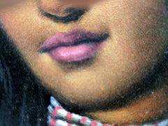 Indian Girl Portrait  Original Oil Painting on Black Velvet by Enrique Felix , "Felix" - #F231