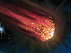 Planetary Space Meteor Original Oil Painting Black Velvet p2 SA180