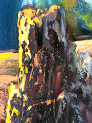Planetary Space Meteor Original Oil Painting Black Velvet p2 SA180