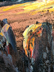 Planetary Space Meteor Original Oil Painting Black Velvet p2 SA180