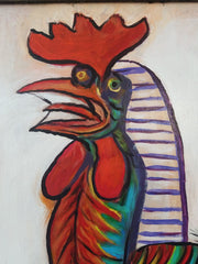 Rooster by Palomares after Picasso / cock, abstract, chicken Oil on Canvas 24"x 18" by Palomares PM59