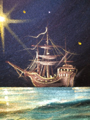 Little Mermaid, Ariel; Original Oil painting on Black Velvet by Santos Llamas- #SA228
