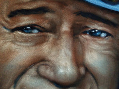 Copy of John Wayne Portrait,  Original Oil Painting on Black Velvet by Alfredo Rodriguez "ARGO" - a480