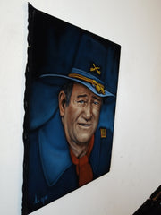 Copy of John Wayne Portrait,  Original Oil Painting on Black Velvet by Alfredo Rodriguez "ARGO" - a480
