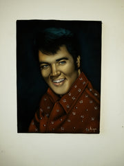 Copy of Elvis Presley Portrait , Original Oil Painting on Black Velvet by Alfredo Rodriguez "ARGO" - #a479