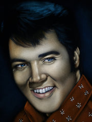 Copy of Elvis Presley Portrait , Original Oil Painting on Black Velvet by Alfredo Rodriguez "ARGO" - #a479