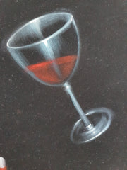 The Devil's Vices: Original oil painting on black velvet by E. Felix (size 36"x24") F268