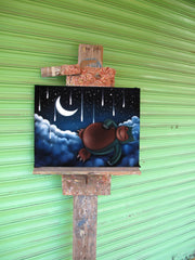 Snorlax, Kabigon,  Japanese Pokémon : Original oil painting on black velvet by Santos Llamas size (24"x18") #sa161