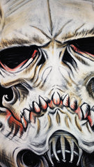 Stormtrooper Skull, Calavera, Oil Painting Art Black Velvet ; Original Oil painting on Black Velvet by Jorge Terrones -(size 18"x24") #velvet-J314