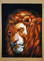 Lion-O From ThunderCats  ;Lion ; Original Oil Painting on Black Velvet ;  by Jorge Terrones -(size 18"x24")-p1 J315