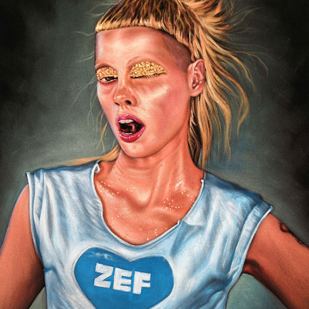 Yolandi Visser Of Die Antwoord;  Original Oil painting on Black Velvet by Jorge Terrones - #j429