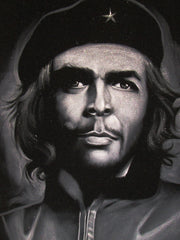 Che Guevara portrait; Argentine Marxist revolutionary, physician, author, guerrilla leader, diplomat, and military theorist ; Original Oil painting on Black Velvet by Zenon Matias Jimenez- #JM101