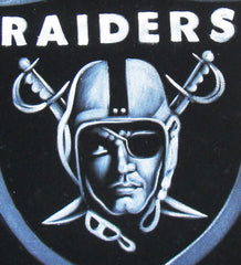 Oakland Raiders logo;NFL; Original Oil painting on Black Velvet by Zenon Matias Jimenez- #JM103