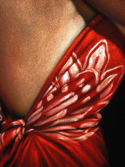 Polynesian Girl with Coconut ; "Nectar" reproduction of an Edgar Leeteg Oil; on Black Velvet by Zenon Matias Jimenez- #JM119
