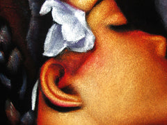 Polynesian Girl with Coconut ; "Nectar" reproduction of an Edgar Leeteg Oil; on Black Velvet by Zenon Matias Jimenez- #JM119