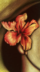 Nude Hina Rapa ; Polynesian topless nude; reproduction of an Edgar Leeteg Hawaiian Oil; on Black Velvet by Zenon Matias Jimenez- JM122