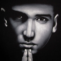 Eminem portrait; Calvin Cordozar Broadus, Jr; Original Oil painting on Black Velvet by Zenon Matias Jimenez- #JM137