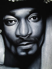 Snoop Dogg portrait; Calvin Cordozar Broadus, Jr; Original Oil painting on Black Velvet by Zenon Matias Jimenez- #JM138