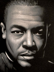 Dr. Dre Portrait ; Original Oil painting on Black Velvet by Zenon Matias Jimenez- #JM139