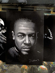 Dr. Dre Portrait ; Original Oil painting on Black Velvet by Zenon Matias Jimenez- #JM139