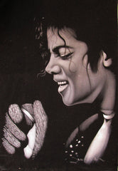 Michael Jackson portrait; ; Original Oil painting on Black Velvet by Zenon Matias Jimenez- #JM13