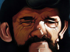 Lemmy portrait; Ian Fraser Kilmister of Motörhead; Original Oil painting on Black Velvet by Zenon Matias Jimenez- #JM143