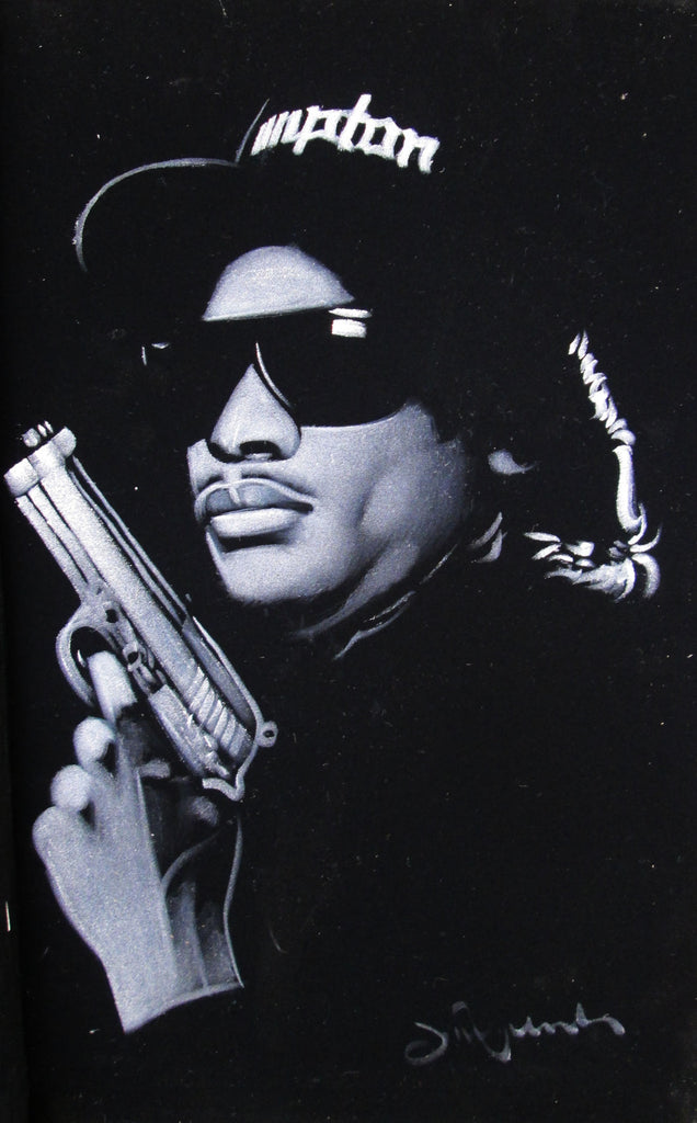 Eazy-E portrait ; Original Oil painting on Black Velvet by Zenon Matias Jimenez- #JM20