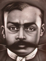 Zapata portrait; Emiliano Zapata; Original Oil painting on Black Velvet by Zenon Matias Jimenez- #JM67