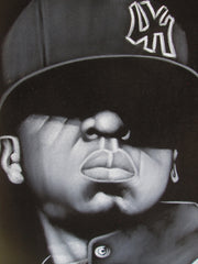 Jay Z portrait;  Shawn Corey Carter; rapper, entrepreneur and investor; Original Oil painting on Black Velvet by Zenon Matias Jimenez- #JM69