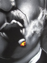 Tony Montana portrait; Al Pacino; Scarface; Original Oil painting on Black Velvet by Zenon Matias Jimenez- #JM70