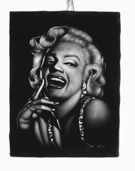 Marilyn Monroe portrait; Norma Jeane Mortenson; Original Oil painting on Black Velvet by Zenon Matias Jimenez- #JM85