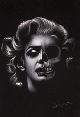 Marilyn Monroe; Calavera day of the dead portrait; Original Oil painting on Black Velvet by Zenon Matias Jimenez- #JM86