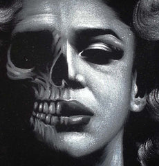 Marilyn Monroe; Calavera day of the dead portrait; Original Oil painting on Black Velvet by Zenon Matias Jimenez- #JM87
