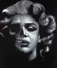 Marilyn Monroe; Calavera day of the dead portrait; Original Oil painting on Black Velvet by Zenon Matias Jimenez- #JM87