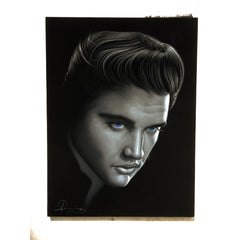 Elvis Presley Oil Painting Portrait on Black Velvet; Original Oil painting on Black Velvet by Arturo Ramirez - #R31