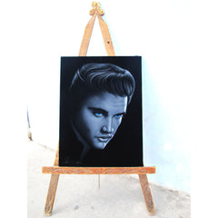 Elvis Presley Oil Painting Portrait on Black Velvet; Original Oil painting on Black Velvet by Arturo Ramirez - #R31