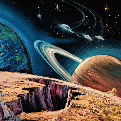 Planetary Space Meteor Original Oil Painting Black Velvet p2 SA181