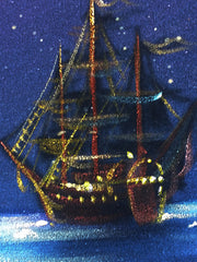 The Little Mermaid, Ariel; Original Oil painting on Black Velvet by Santos Llamas- #SA96