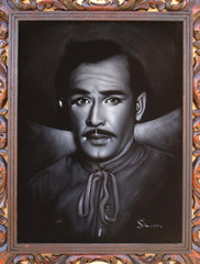 Pedro Infante portrait; ; Original Oil painting on Black Velvet by Zenon Matias Jimenez- #JM115