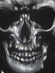 Che Guevara Calavera skull portrait;  Day of the dead; Original Oil painting on Black Velvet by Zenon Matias Jimenez- #JM116