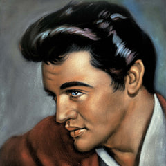 Elvis Presley Portrait ; Jail House Rock , Original Oil Painting on Black Velvet by Alfredo Rodriguez "ARGO" - #A317