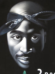 Tupac Shakur Portrait , Original Oil Painting on Black Velvet by Alfredo Rodriguez "ARGO" - #A7