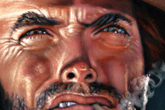 Clint Eastwood Spaghetti Western,  Original Oil Painting on Black Velvet by Alfredo Rodriguez "ARGO"  - #A4