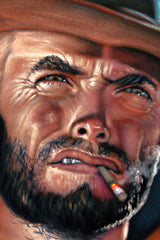 Clint Eastwood Spaghetti Western,  Original Oil Painting on Black Velvet by Alfredo Rodriguez "ARGO"  - #A4