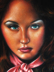 Nude, Sexy Russian Playboy Nude,  Original Oil Painting on Black Velvet by Enrique Felix , "Felix" - #F157