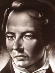 Joseph Smith Portrait, Mormon Founder,   Original Oil Painting on Black Velvet by Enrique Felix , "Felix" - #F162