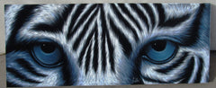 Tiger Eyes, White Tiger Eyes  Original Oil Painting on Black Velvet by Enrique Felix , "Felix" - #F190